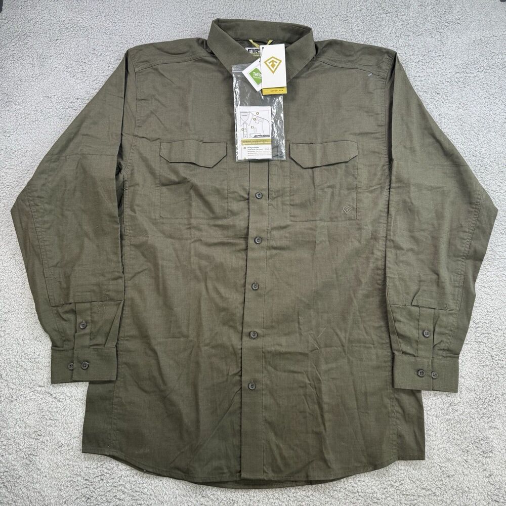 First Tactical‎ Shirt Men's Size XLT Green V2 Long Sleeve Button Up NWT